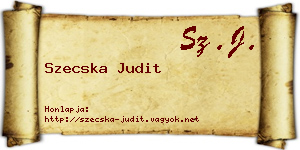 Szecska Judit névjegykártya